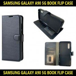 Leather Wallet Book Case Flip Cover For Samsung Galaxy A90 5G SM-A908B Slim Fit Look 